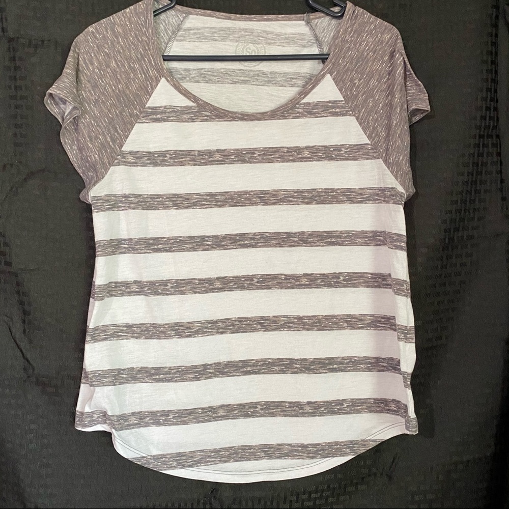Grey and white striped tee from So